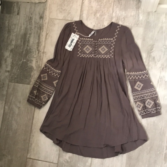 Mono Reno grey dress with beautiful embroidery szS - Picture 1 of 6